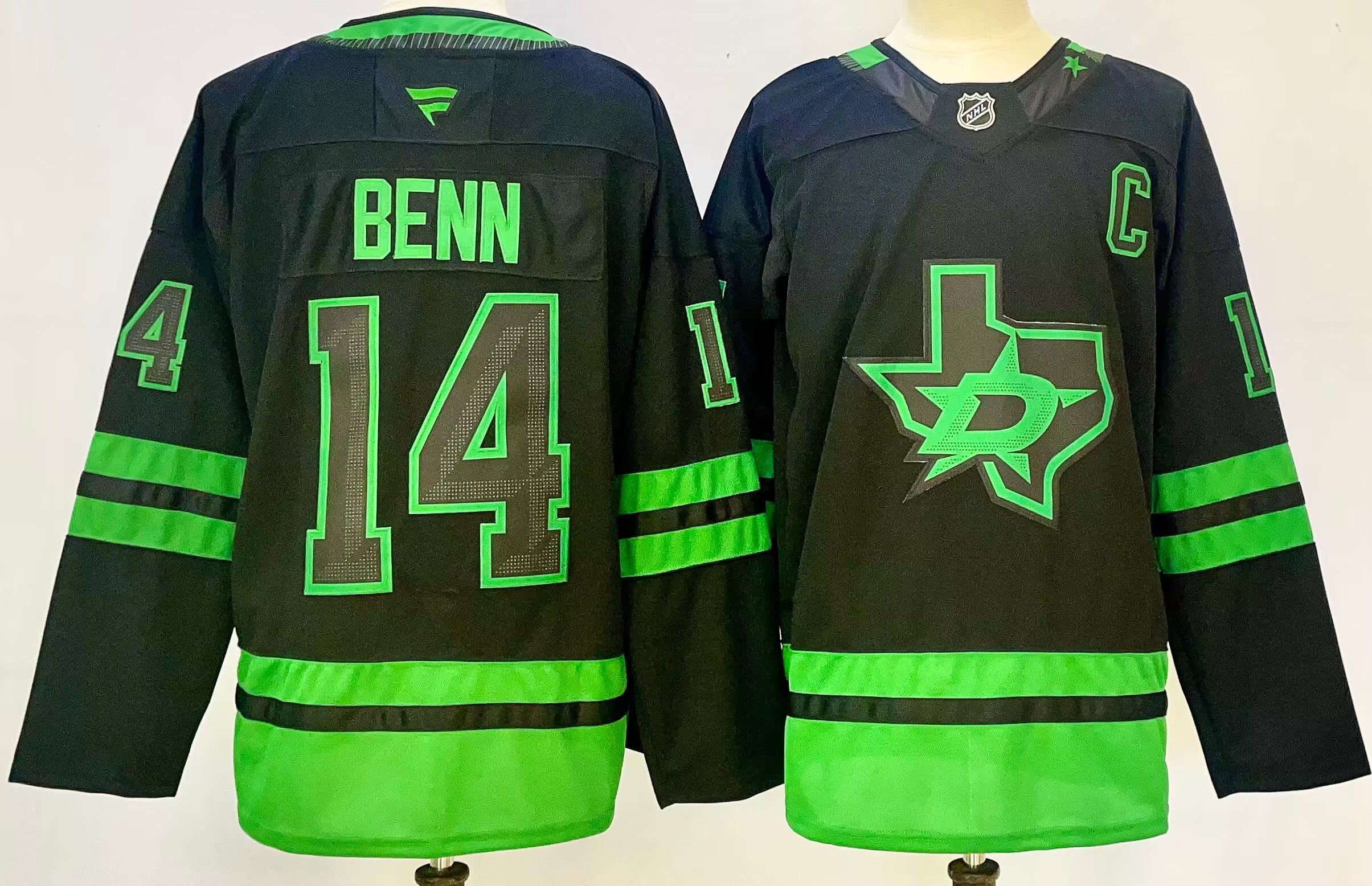 Men Dallas Stars #14 Benn Black 2025 Home Premier Player NHL Jersey